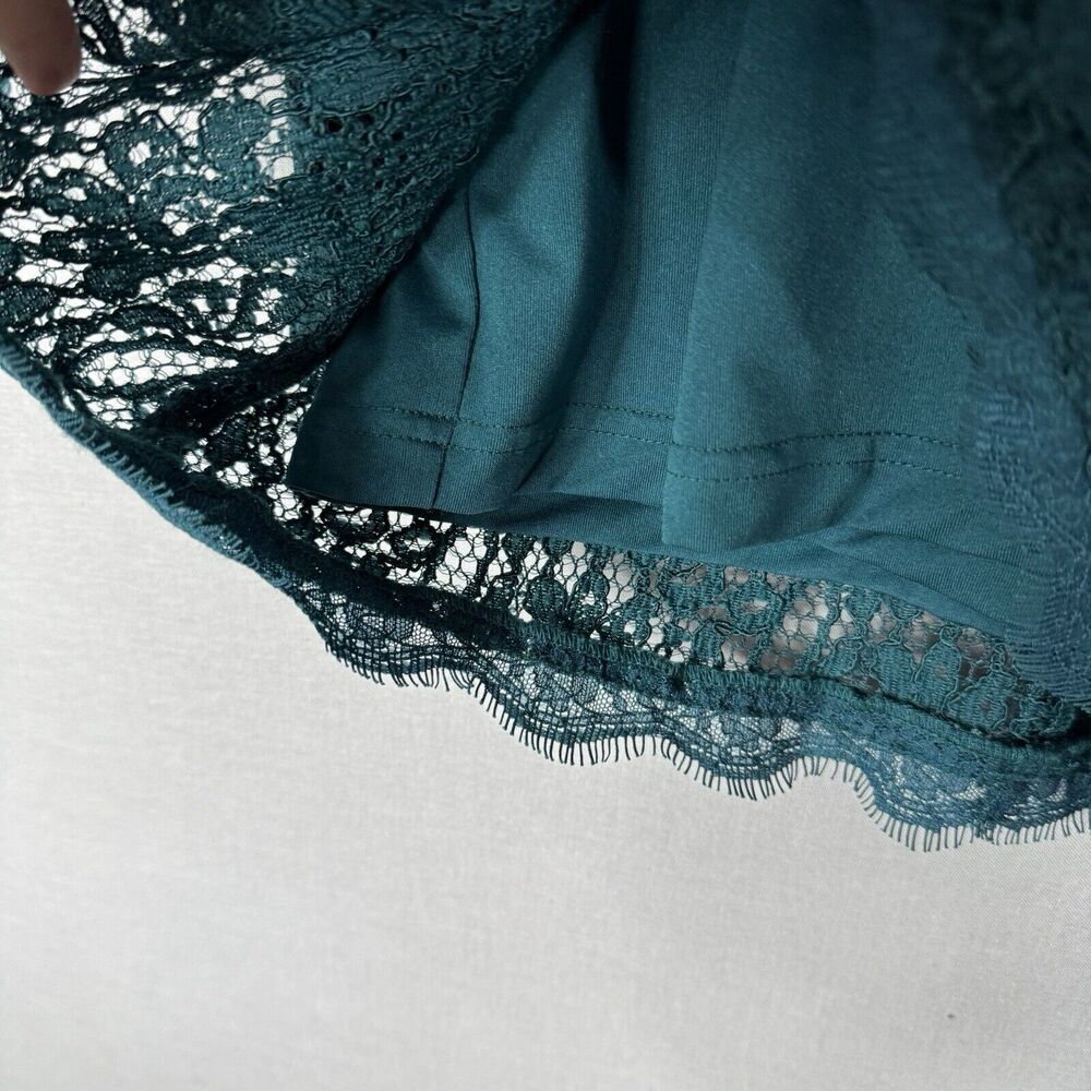 Adrianna Papell Womens Dress 4 Teal Blue Fallen For Him Sheath Lace Cocktail - Picture 3 of 12